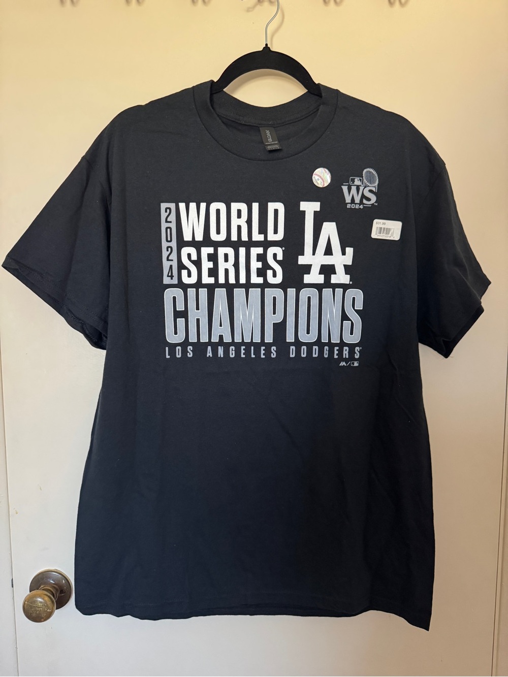 2024 LA Dodgers World Series Champions Tee in Black size L NWT